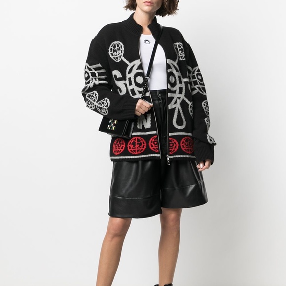 Walter Van Beirendonck Globe Knit Jacket Cream - Picture 8 of 10